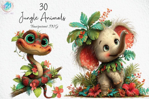Download Cute Jungle Animals PNG Clipart - Animals Collection
