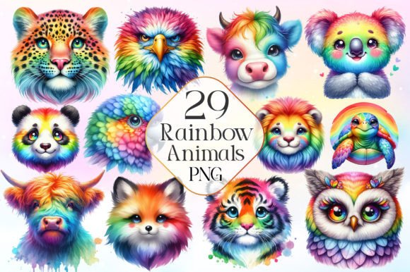 Download Rainbow Animals Clipart Cute Animal Png - Animals Collection