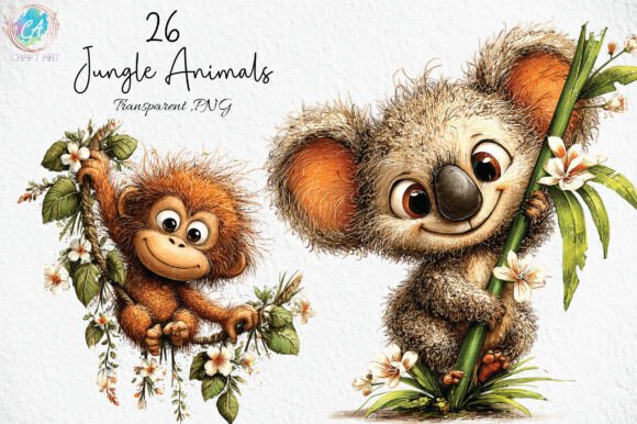 Download Cute Jungle Animals PNG Clipart - Animals Collection