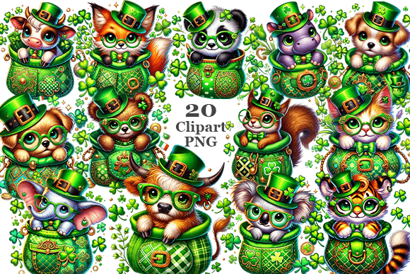 Download St. Patrick's Day Cute Animals PNG. - Animals Collection