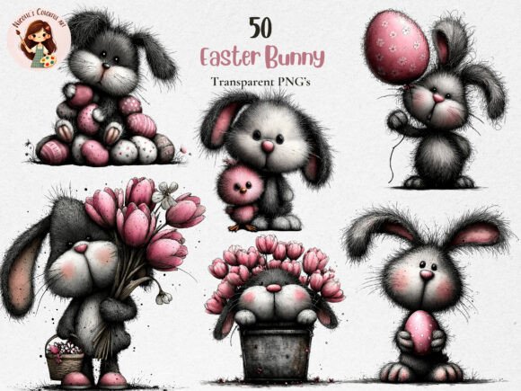 Download Whimsical Easter Bunny PNG Clipart Set - Easter bunny png Collection