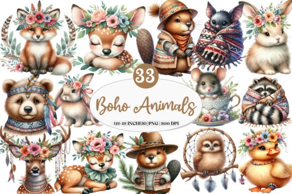 Download Boho Woodland Animals, Cute Animals Png - Animals Collection