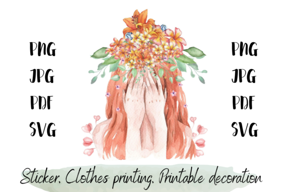 Download Girl Watercolor-Sticker, Printable Decor - Printable decor Collection