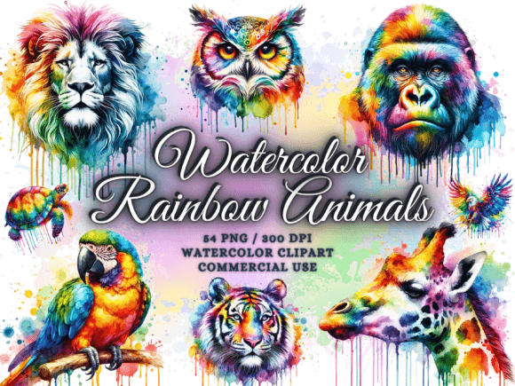 Download Rainbow Animals Clipart Cute Animal Png - Animals Collection