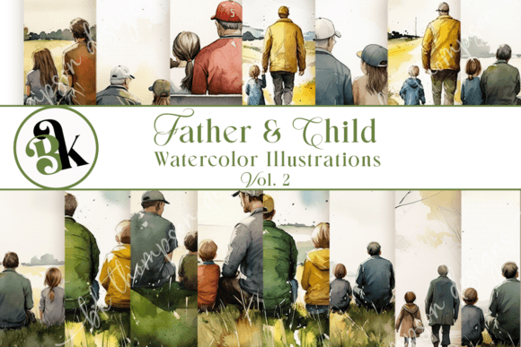 Download Father Child Watercolor Paintings Vol 2 - Watercolor paintings Collection