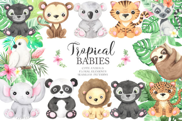 Download Watercolor Tropical Animals Clipart - Premium Resources