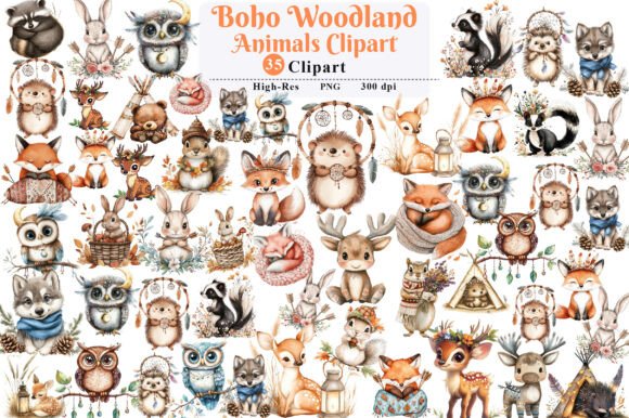 Download Boho Woodland Animals, Cute Animals Png - Animals Collection