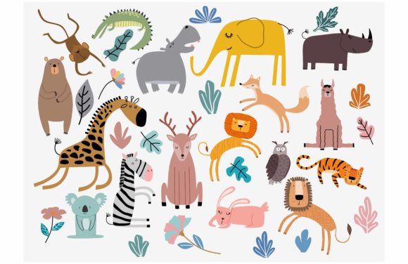 Download Cute Jungle Animals Vector Set - Animals Collection