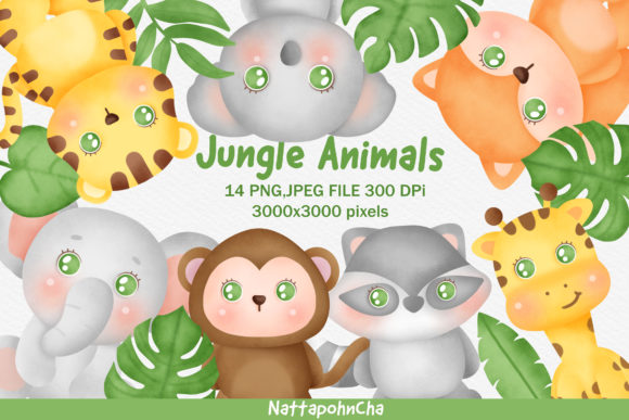Download Cute Jungle Animals Clipart Bundle. - Animals Collection