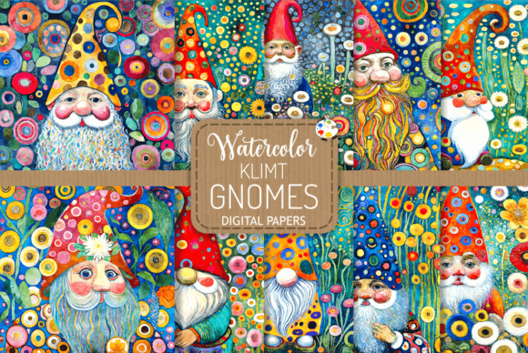 Download Klimt Gnomes - Watercolor Paintings - Premium Resources