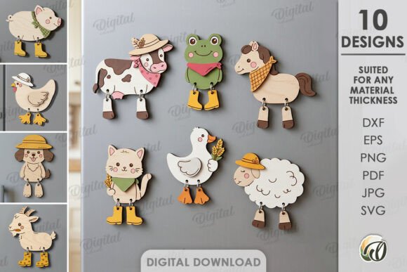 Download Farm Animals Magnets Bundle Laser Cut - Premium Resources