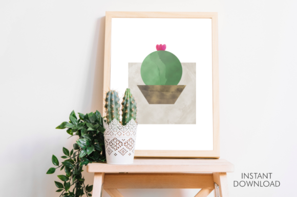 Download Abstract Cute Cactus Printable Decor Art - Abstract Collection