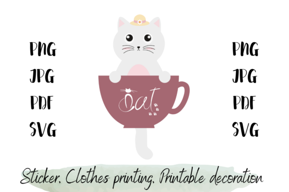 Download Lovely Cat - Sticker, Printable Decor - Printable decor Collection