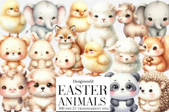 Download Watercolor Easter Animals Clipart - Animals Collection