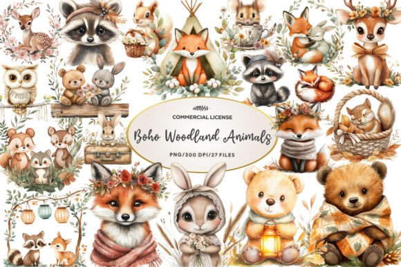 Download Boho Woodland Animals, Cute Animals Png - Animals Collection
